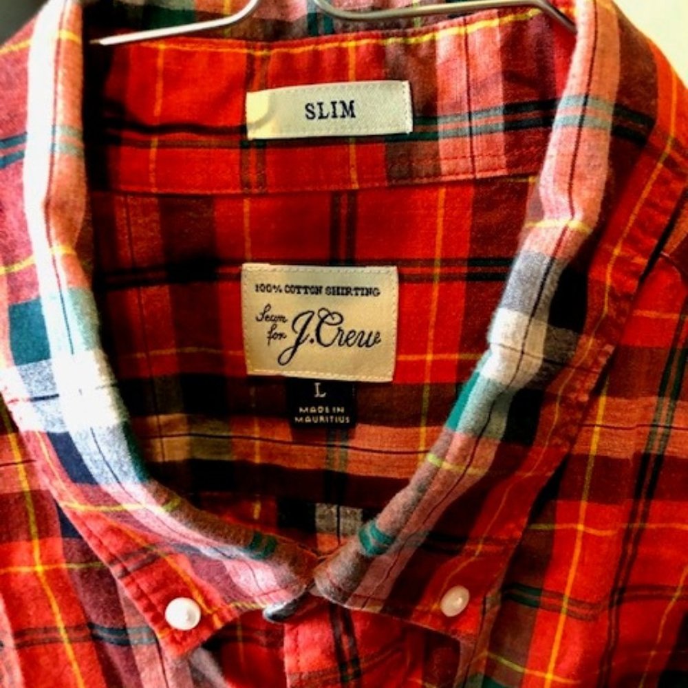 J Crew Button Down Mens Shirt Large